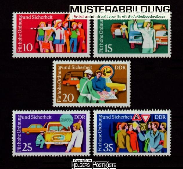 Satzausgabe DDR 2078-2082 Sicherheit im Straßenverkehr (III.Ausgabe)