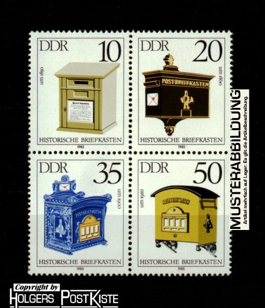 Viererblock-Zdr DDR 2924-2927 Postbriefkasten