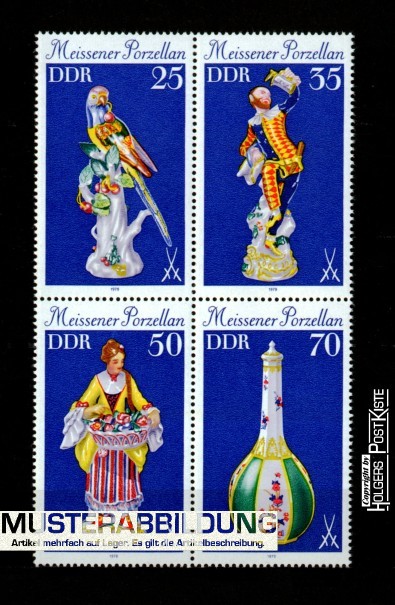 Viererblock-Zdr (B) DDR 2468-2471 Meissener Porzellan (I.Ausgabe)