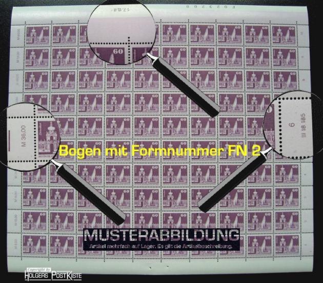 Schalterbogen DDR 2649 (FN 2) Dauerserie Aufbau (Zwinger Dresden)