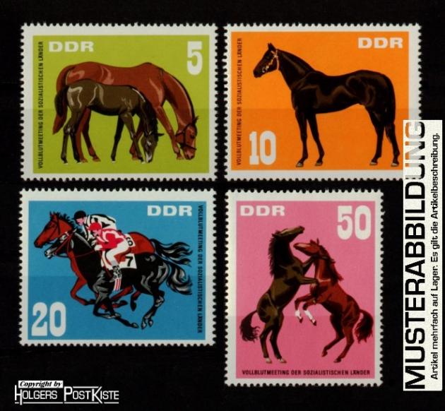 Satzausgabe DDR 1302-1305 Pferdezucht Hengst Stute Galopprennen Satzausgabe DDR 1302-1305 Pferdezucht Hengst Stute Galopprennen