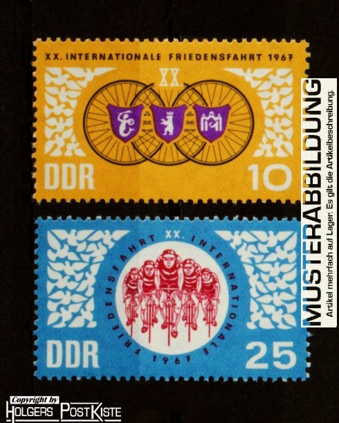 Satzausgabe DDR 1278+1279 Radfernfahrt (Friedensfahrt) Satzausgabe DDR 1278+1279 Radfernfahrt (Friedensfahrt)