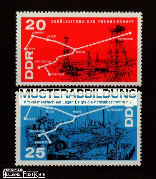 Satzausgabe DDR 1227+1228 Erdölleitung Freundschaft Satzausgabe DDR 1227+1228 Erdölleitung Freundschaft