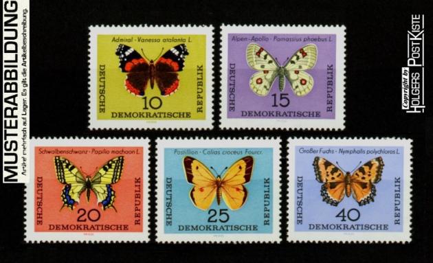 Satzausgabe DDR 1004-1008 Seltene Schmetterlinge Satzausgabe DDR 1004-1008 Seltene Schmetterlinge
