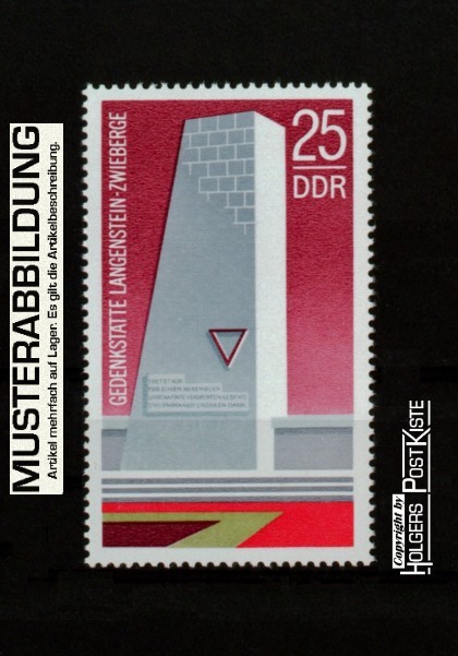 Einzelausgabe DDR 1878 Gedenkstätte Langenstein-Zwieberge Einzelausgabe DDR 1878 Gedenkstätte Langenstein-Zwieberge