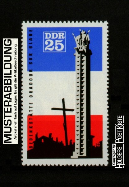 Einzelausgabe DDR 1206 Gedenkstätte Oradour-sur-Glane (Frankreich) Einzelausgabe DDR 1206 Gedenkstätte Oradour-sur-Glane (Frankreich)