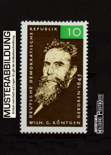 Einzelausgabe DDR 1096 Wilhelm Conrad Röntgen Einzelausgabe DDR 1096 Wilhelm Conrad Röntgen