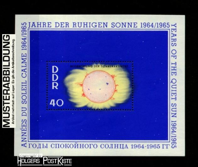 Blockausgabe DDR Block 21 (1082) Jahre der ruhigen Sonne Blockausgabe DDR Block 21 (1082) Jahre der ruhigen Sonne