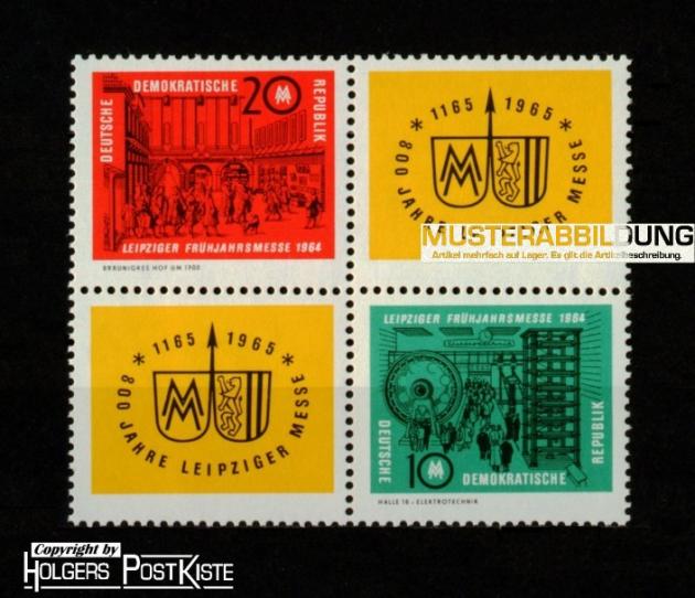 Viererblock-Zdr DDR 1012+1013 Frühjahrsmesse Leipzig Viererblock-Zdr DDR 1012+1013 Frühjahrsmesse Leipzig