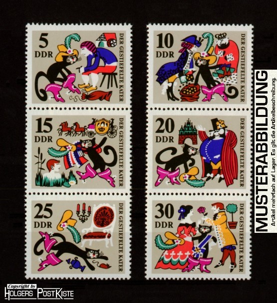 Zdr.-Lot DDR SZd92+93 (1426-1431) Märchen (III) Kater