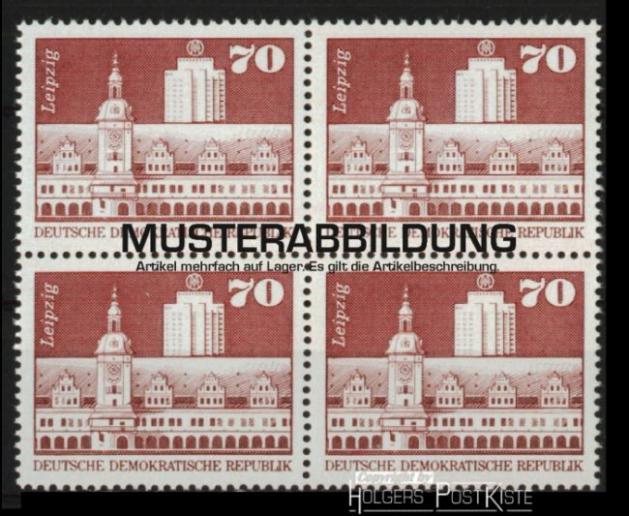 Vierereinheit DDR 1881 Aufbau-Serie (Rathaus Leipzig) Großformat Vierereinheit DDR 1881 Aufbau-Serie (Rathaus Leipzig) Großformat