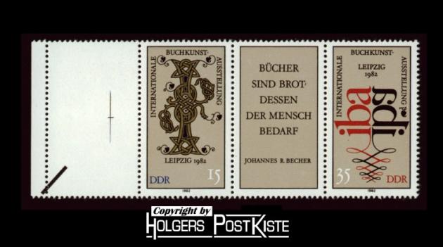 Bogenrand als Leerfeld DDR WZd529 (2697-2698) Buchkunstausstellung IBA