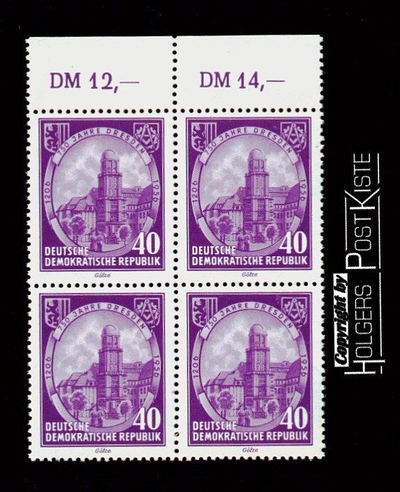 Bogenrand (RWZ) DDR 526 Jahrfeier Stadt Dresden (Vbl.)